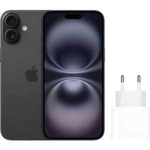 Apple iPhone 16 128GB Zwart + Apple Snellader