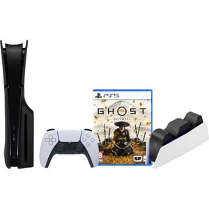 PlayStation 5 Slim Disc Edition - Zwart - Gameconsole - Inclusief Ghost of Yotei en Oplaadstation