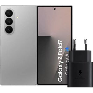 Samsung Galaxy Z Fold 7 512GB Zilver 5G + Samsung Oplader 25 Watt Zwart