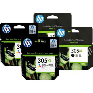 HP 305XL Inkt Cartridge 4-Kleuren Bundel (2 stuks)