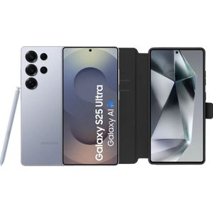 Samsung Galaxy S25 Ultra 512GB Zilver 5G + BlueBuilt Book Case Zwart