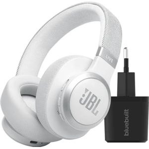 JBL Live 770NC Wit + BlueBuilt Quick Charge Oplader met Usb