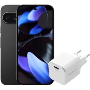 Google Pixel 9 - Smartphone - Zwart - 128GB - 5G - Inclusief BlueBuilt Oplader 30W Wit