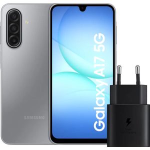 amsung Galaxy A17 128GB Grijs 5G + Samsung Oplader 25 Watt Zwart