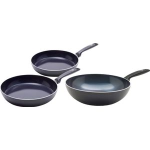 GreenPan Torino Keramische koekenpannenset 24 + 28 cm + Wokpan 28 cm