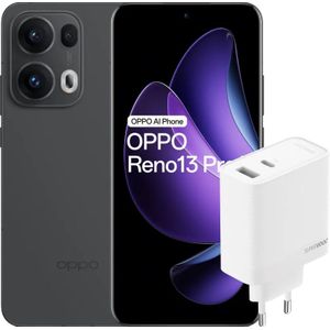 OPPO Reno13 Pro 512GB Zwart 5G + OPPO SuperVOOC Oplader 80W met 2 Poorten