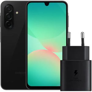 Samsung - Galaxy A26 - Smartphone - Zwart - 128GB - 5G - Inclusief Oplader 25 Watt