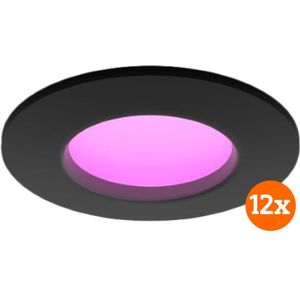 Philips Hue Inbouwspot Slim 12-pack - White and Color - 90mm - Zwart