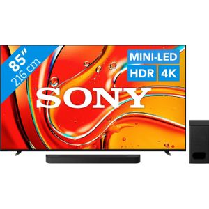 Sony 85" Bravia 7 4K QLED XR Mini-led (2024) + Sony Bravia Theatre Bar 6 Zwart