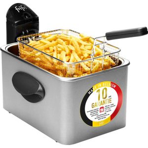 Frifri 1948 DuoFil - Frituurpan - 4,5L - 3200W - Koolstof geur- en vetfilter - Zilver