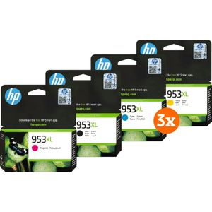 HP - 953XL - Cartridges - 4-Kleuren pack - 3 stuks - Tot 4800 pagina's in kleur