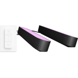 Philips Hue Play Lichtbalk White and Color Zwart 2-pack + Philips Hue draadloze Dimmer