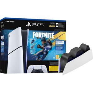 PlayStation 5 Slim Digital Edition Fortnite bundel + Oplaadstation