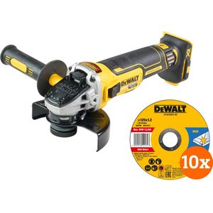 DeWalt DCG405NT-XJ (zonder accu) + DeWalt Doorslijpschijf INOX 125x1x22,2mm 10 stuks