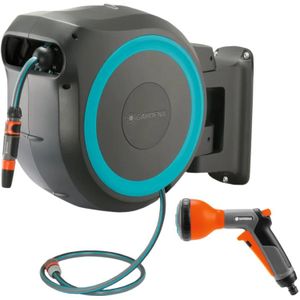 Gardena Wandslangenbox PowerRoll XL P4A Set + Classic Multifunctionele Broes