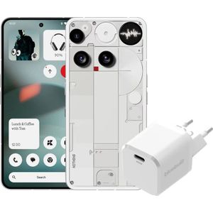 Nothing Phone (3) 512GB Wit 5G + BlueBuilt Oplader met Usb C Poort 45W Wit