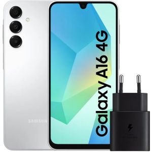 Samsung Galaxy A16 128GB Wit 4G + Samsung Oplader 25W Zwart
