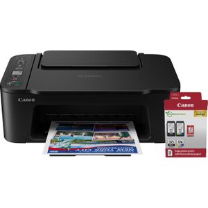 Canon - PIXMA TS3750i - All-in-One Kleureninkjetprinter - Zwart - Inclusief Extra Cartridges en Fotopapier