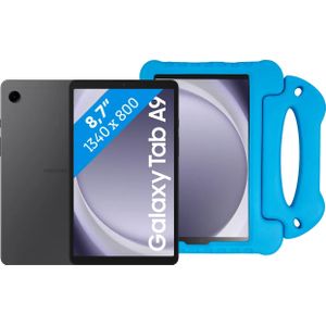 Samsung Galaxy Tab A9 8,7 inch 128GB Wifi Grijs + BlueBuilt Kids Cover Blauw