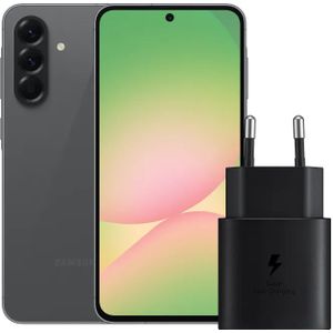 Samsung Galaxy A56 128GB Zwart 5G Enterprise Edition + Samsung Oplader 25 Watt Zwart