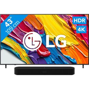 LG 43" QNED82 4K (2025) + Sonos Beam Gen2 Zwart