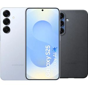 Samsung Galaxy S25 128GB Lichtblauw 5G + Samsung Kindsuit Back Cover Zwart