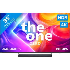 Philips Ambilight 85" PUS9000 QLED 4K (2025) + JBL Bar 300 M2 Zwart