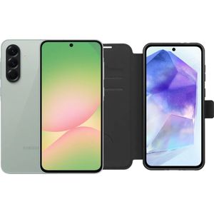 Samsung Galaxy A56 256GB Groen 5G + BlueBuilt Book Case Zwart