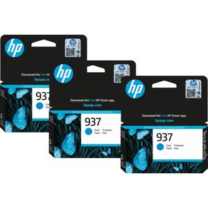 HP 937 Cartridge Cyaan (3 stuks)