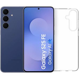 Samsung Galaxy S25 FE 256GB Donkerblauw 5G + BlueBuilt Back Cover Transparant