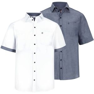 Overhemden, set van 2 BALDASSARE Babista blauw wit