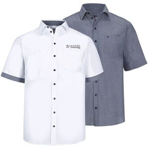 Jan Vanderstorm - Overhemd 'Evin' - Blauw/Wit - Katoen - 2 Pack