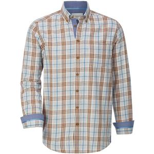 Overhemd DELVANO beige geruit