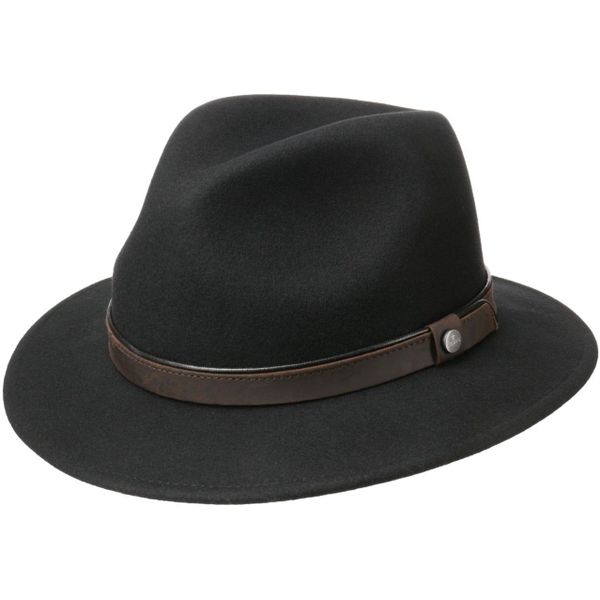 Accessoires Hoeden Vilten hoeden Vilten hoed zwart-wolwit casual uitstraling 