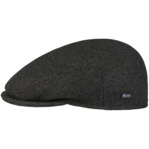 Flat Cap Harris Tweed Oakmoor White Sand - Black Tie
