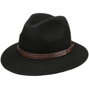 Accessoires Hoeden Wollen hoeden Angiemiller Wollen hoed zwart-wit casual uitstraling 