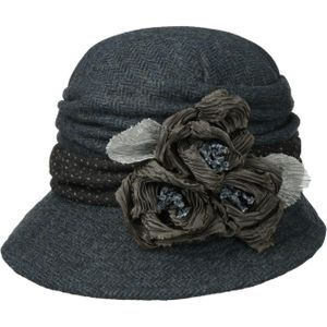 Herringbone Harris Tweed Cloche Hoed by GREVI Stoffen hoeden