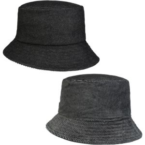 Cord Denim Bucket Omkeerbare Hoed by bedacht Stoffen hoeden