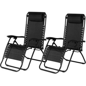 Ligstoelen - Antraciet - 2 stuks