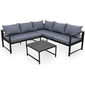 Aluminium loungeset - Zwart