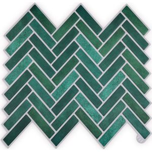 Zelfklevende tegels / steenstrips - Groen visgraat smal