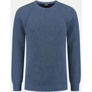 Blue Loop Originals - Essential Crew - Gebreide Trui - Blauw - 60% Gerecycled Wol