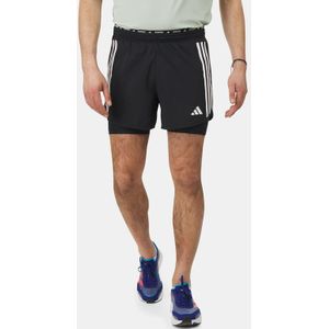 adidas Own the Run 3-Stripes 2-in-1 Short - Heren