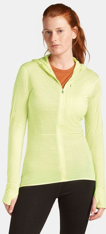 Icebreaker - 200 RealFleece Descender L/S Zip Hoodie - Geel - Merinohoodie