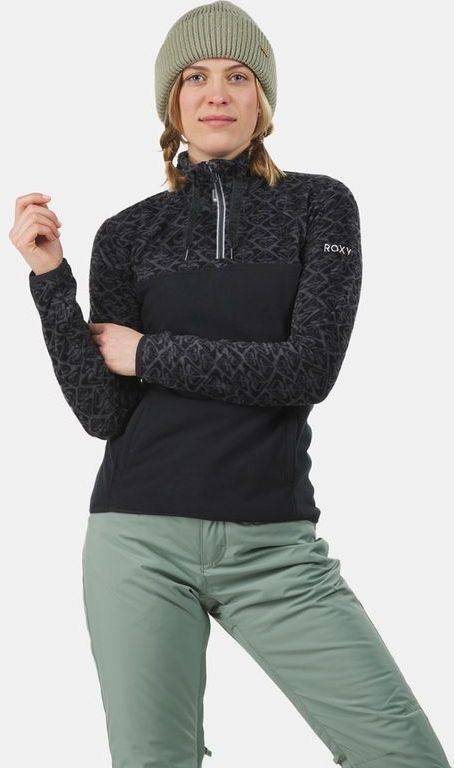 Roxy - Sayna - Fleece - Zwart - 100% Gerecycled Polyester, WarmFlight® Thermisch Fleece