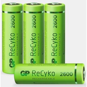 GP Batteries Aa Rechargeable Nimh 2600 Mah Recyko 1,2V 4 Stuks Batterij