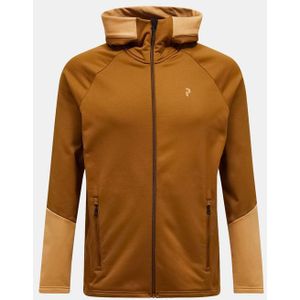 Vest Peak Performance Men Rider Essentials Midlayer Zip Hood Brown-XXL