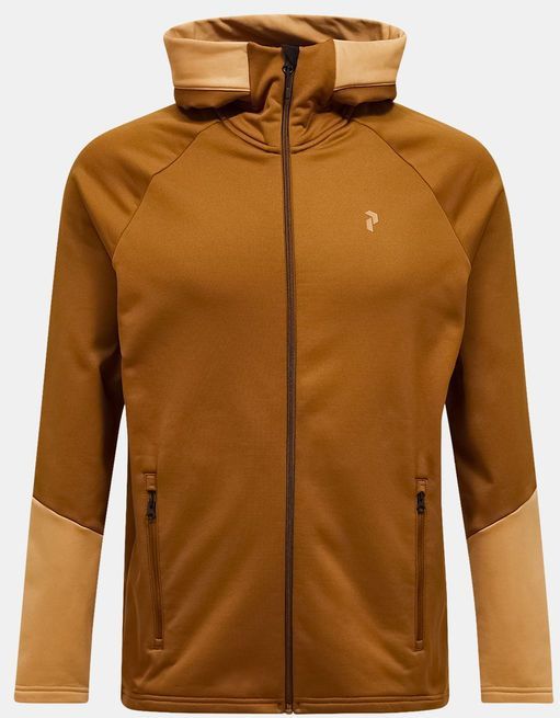 Vest Peak Performance Men Rider Essentials Midlayer Zip Hood Brown-XXL