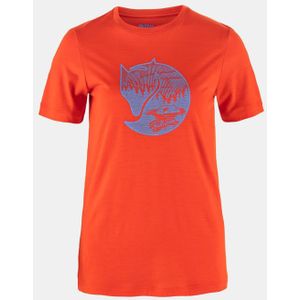 T-Shirt Fjällräven Women Abisko Wool Fox SS Flame Orange Ultramarine