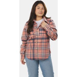 Buitenmens - Flannel Melton Ruit Blouse - Dames - Groen - Wol